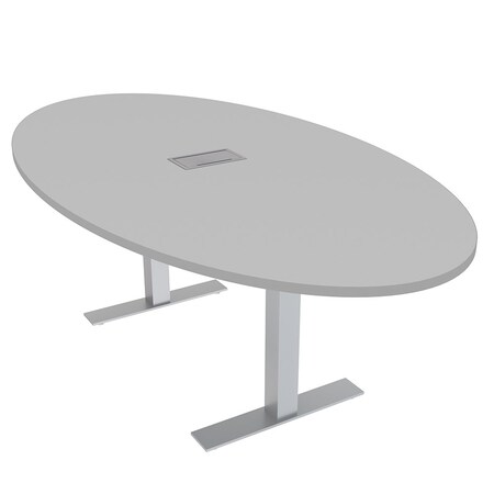 Skutchi Designs 45.25 in W, 84 in L, 29 in H, Engineered Wood Top, Grey HAR-OVL-46x84-T-ELEC-XD01